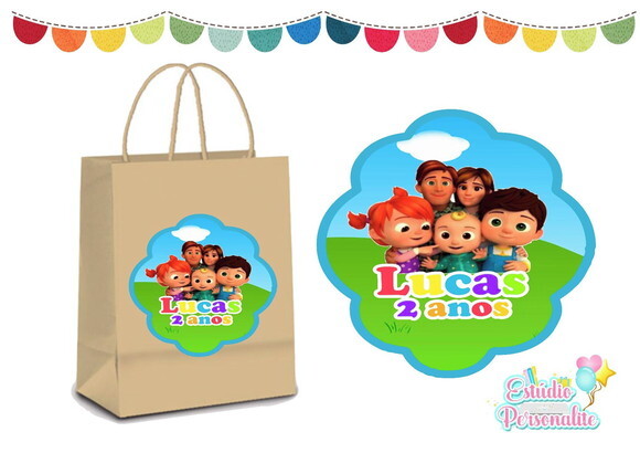 Adesivo para Sacola Kraft Cocomelon