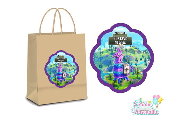 Adesivo para Sacola Kraft Fortnite