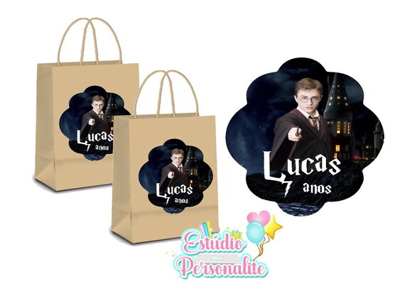Adesivo para Sacola Kraft Harry Potter