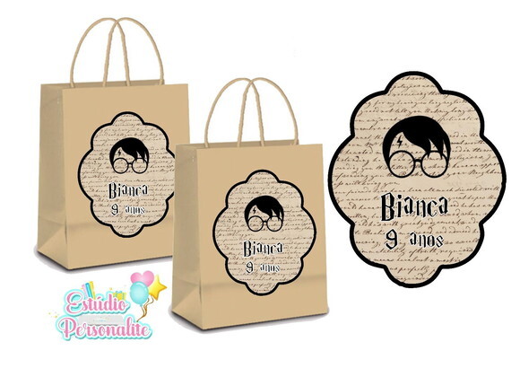 Adesivo para Sacola Kraft Harry Potter