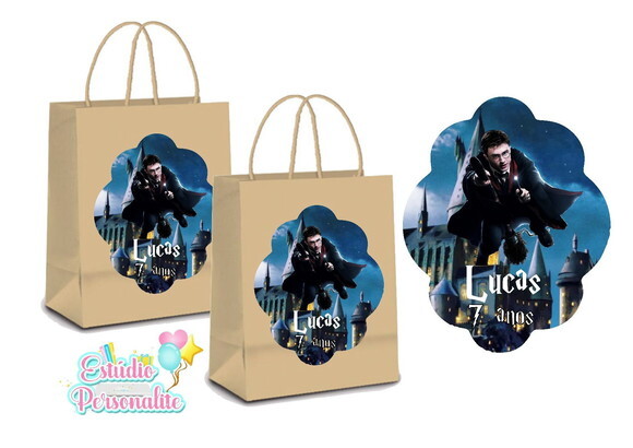 Adesivo para Sacola Kraft Harry Potter Mod.2
