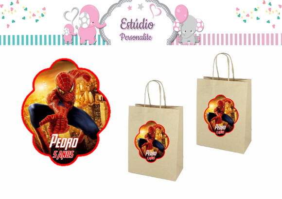 Adesivo para Sacola Kraft Homem Aranha