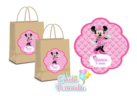 Adesivo para sacola Kraft Minnie