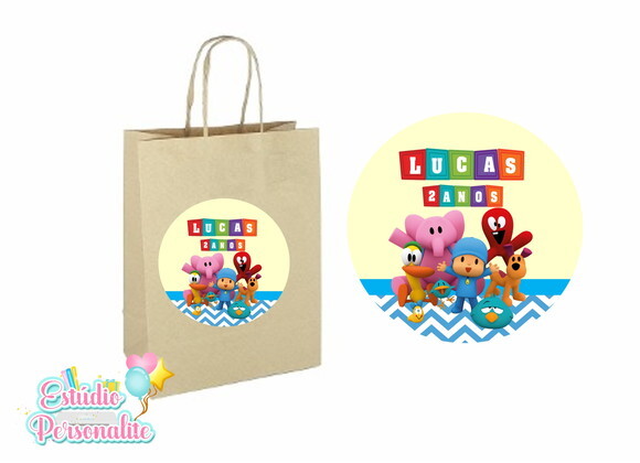 Adesivo para Sacola Kraft Pocoyo
