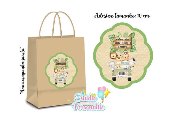 Adesivo para Sacola Kraft Safari