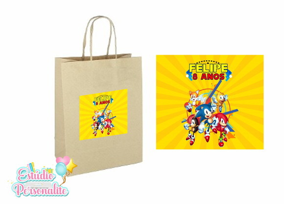 Adesivo para sacola kraft Sonic