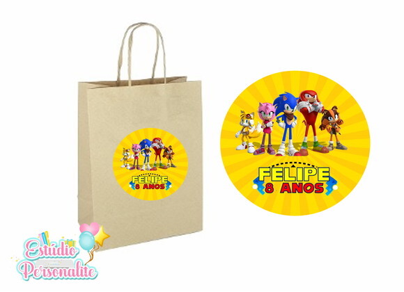 Adesivo para sacola kraft Sonic