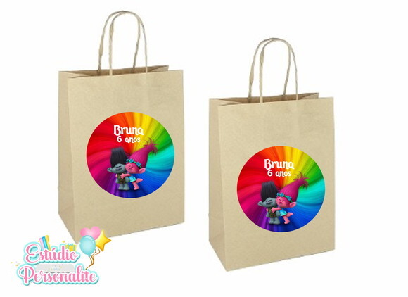 Adesivo para Sacola Kraft Trolls