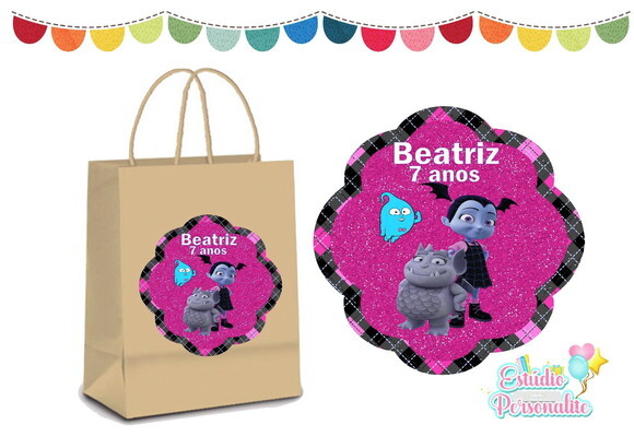 Adesivo para sacola kraft Vampirina