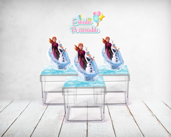 Aplique 3D para Caixinha acrílica Frozen 2