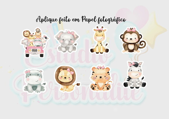 Aplique 4cm Safari Rosa