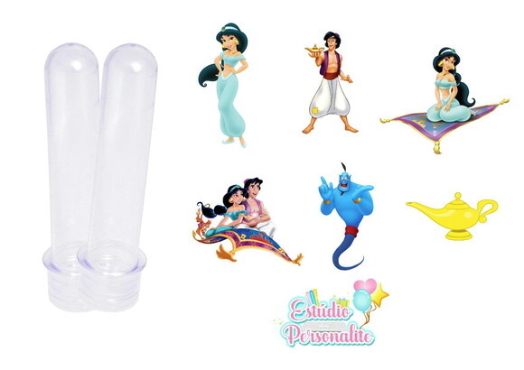 Aplique para Tubete Aladdin e Jasmine