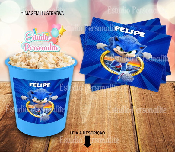 Balde De Pipoca 1litro Sonic O Filme