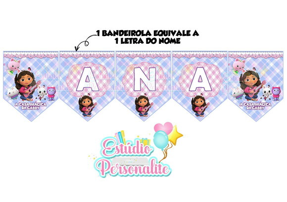 Bandeirola A Casa Mágica Da Gabby