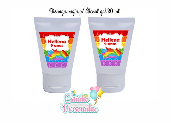 Bisnaga vazia p/ Álcool Gel Fidget Toys Pop It