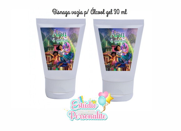 Bisnaga vazia p/ Álcool Gel Encanto Disney