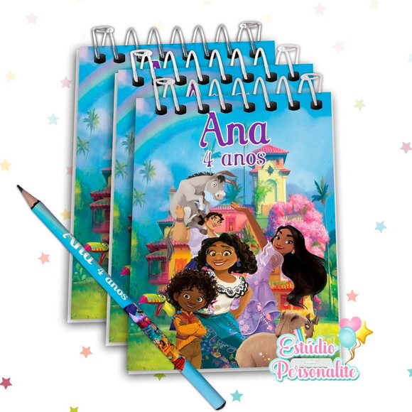 Bloquinho com Lápis Encanto Disney