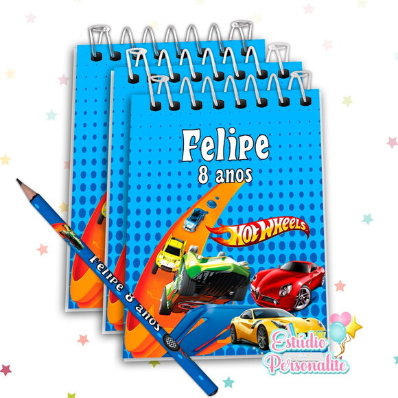 Bloquinho com Lápis Hot Wheels