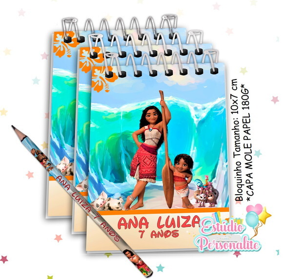 Bloquinho com Lápis Moana 2.