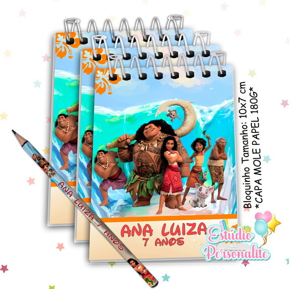 Bloquinho com Lápis Moana 2.