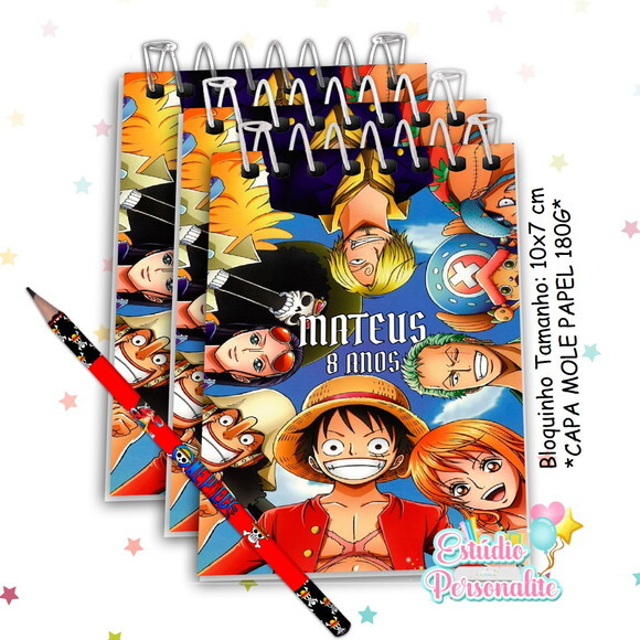 Bloquinho com Lápis One Piece