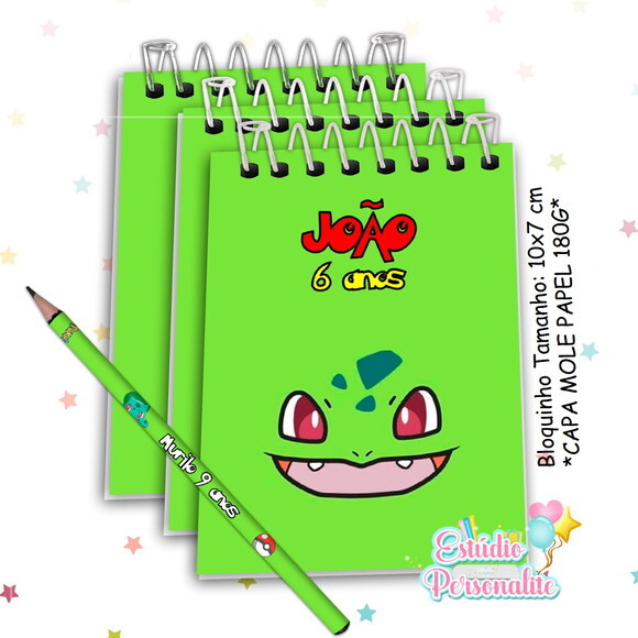 Bloquinho com Lápis Pokémon.
