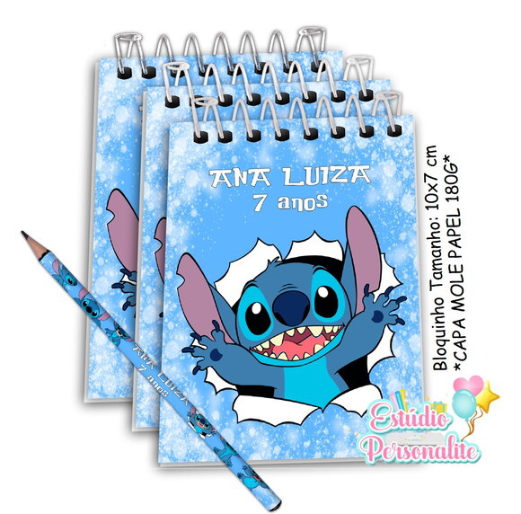 Bloquinho com Lápis Stitch