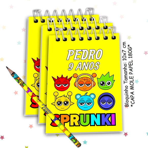 Bloquinho com Lápis Sprunki
