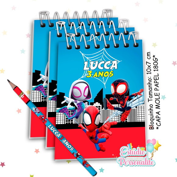 Bloquinho com Lápis Spidey e Seus Amigos Espetaculares