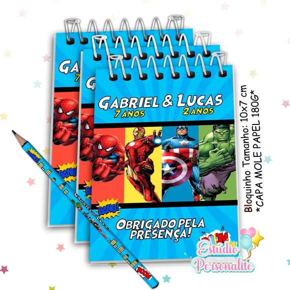 Bloquinho com Lápis Vingadores