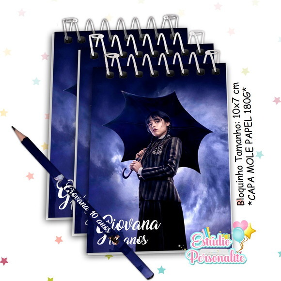 Bloquinho com Lápis Wandinha Addams