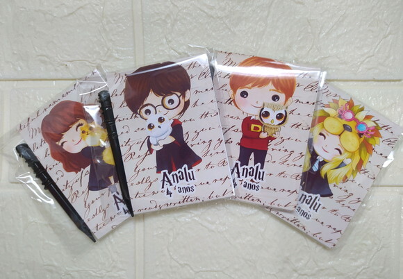 Bloquinho e Mini Lápis Harry Potter