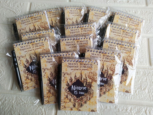 Bloquinho e Mini Lápis Harry Potter