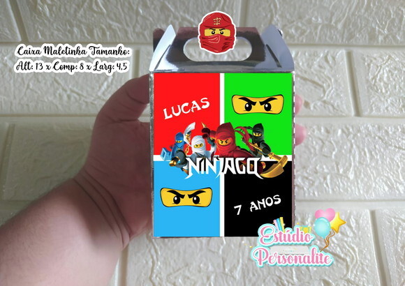 Caixa Maletinha com Aplique Prata Ninjago