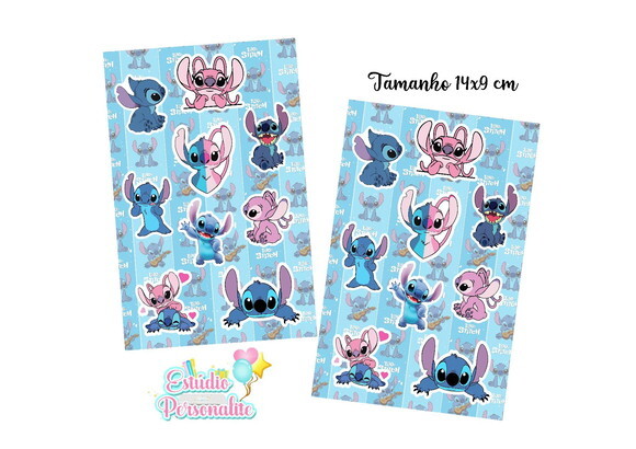 Cartela de Adesivos Stitch