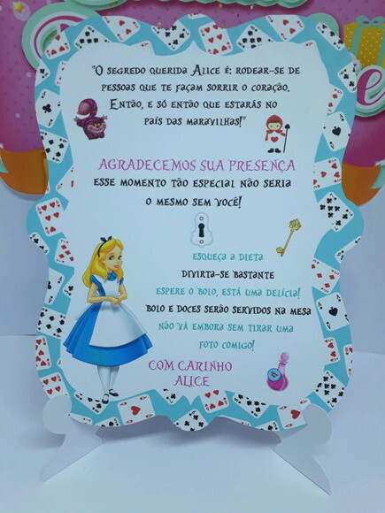 Centro de Mesa Alice no País das Maravilhas