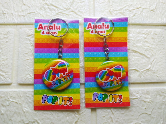 Chaveiro + Embalagem Fidget Toys Pop It