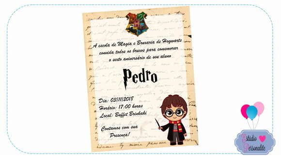 Convite Digital Harry Potter