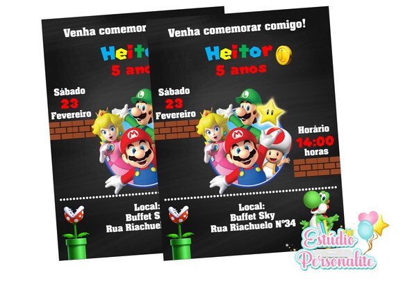 Convite Digital Mario Bros