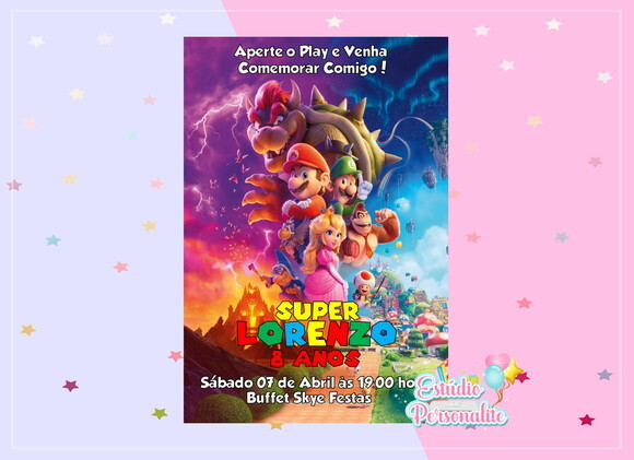 Convite Digital Super Mario Bros