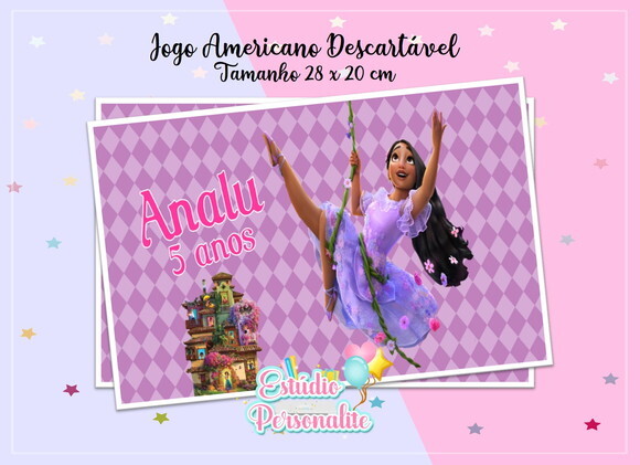 Jogo Americano Descartável Isabela Encanto Disney