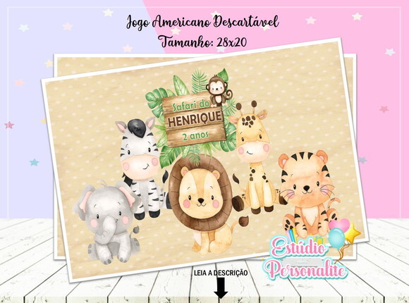Jogo Americano Descartável Safari