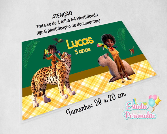 Jogo Americano Plastificado Encanto Disney