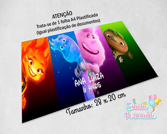 Jogo Americano Plastificado Filme Elementos