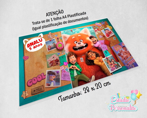 Jogo Americano Plastificado Red: Crescer É Uma Fera