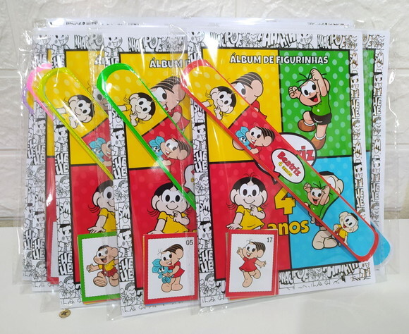 Kit Álbum de Figurinhas+ Pulseira Bate Enrola Mônica