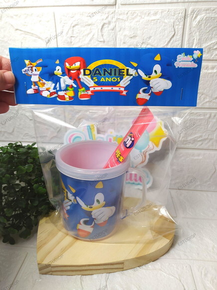 Kit Caneca + Fini + Embalagem Sonic