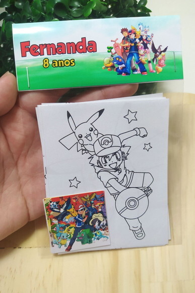 Kit de Colorir + Adesivo Pokémon