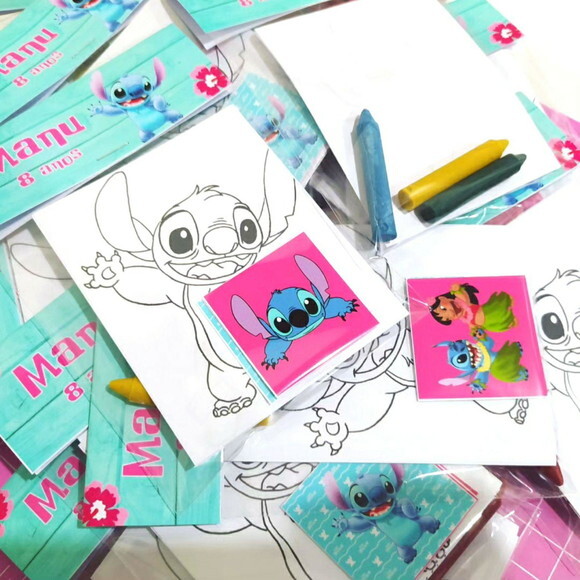 Kit de Colorir + Adesivo Lilo e Stitch