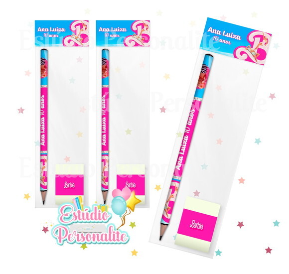 Kit Escolar Lápis + Borracha Barbie Filme